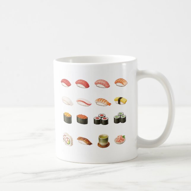 Sushi Guide Mug – Japanese Food Guide Cup (Right)