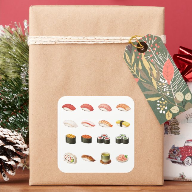 Sushi Guide Sticker – Japanese Food Chart Decal (Holiday)