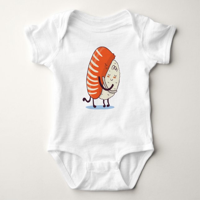 Sushi Hug Cute Kawaii Japanese Baby Bodysuit (Front)
