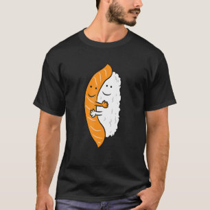 Sushi Hugging Salmon Cute Japanese Sushi T-Shirt