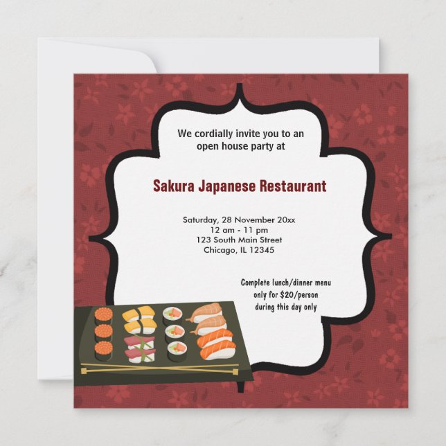 Sushi Invitation (Front)