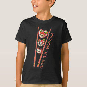 Sushi Is My Valentine Cute Retro Heart Shaped Sush T-Shirt