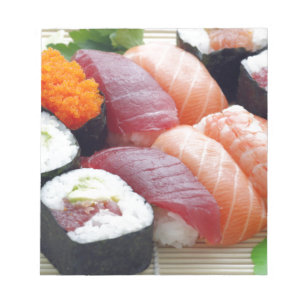 Sushi Japanese Asian Food Raw Sashimi Fresh Roll Notepad