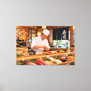 sushi,Japanese,chef,nigiri,seafood,cuisine,traditi Canvas Print