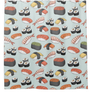 Sushi japanese food pattern shower curtain