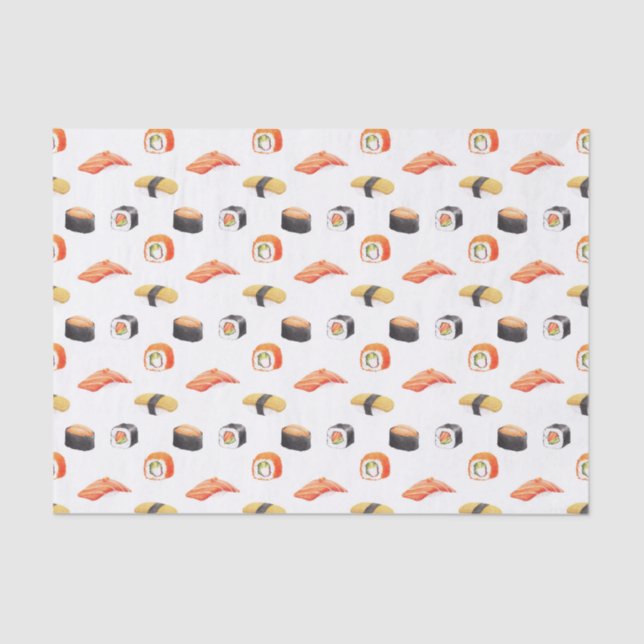 Sushi Japanese Food Pattern Tissue Paper (Front)