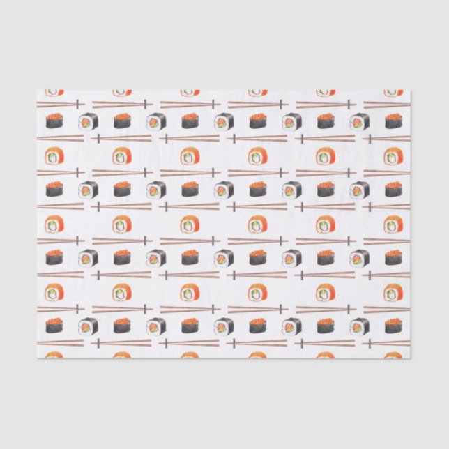 Sushi Japanese Food Pattern Tissue Paper (Front)