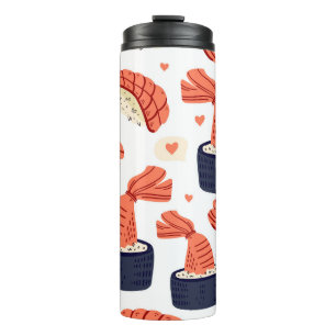 Sushi Japanese Food Seamless Pattern Thermal Tumbler