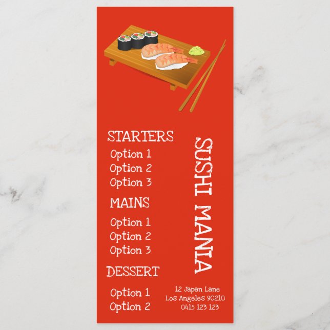 Sushi Japanese restaurant sushi dinner menu (Front)