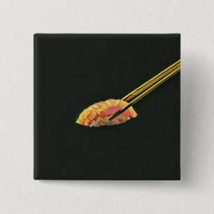 Sushi lover gift 15 cm square badge