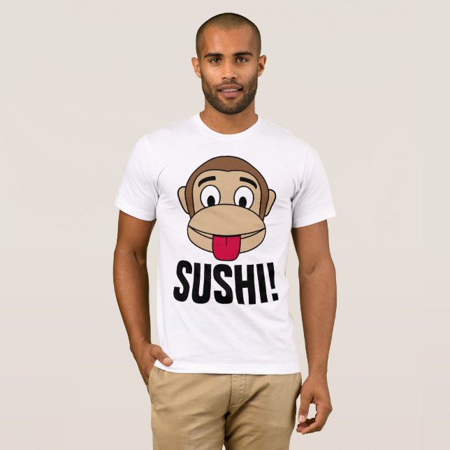 SUSHI LOVER, MONKEY T-shirts, Funny T-Shirt (Front Full)