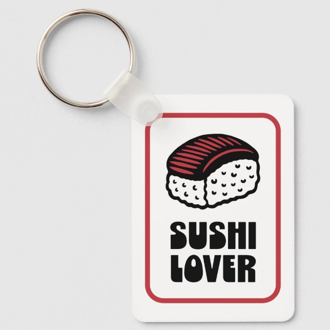 Sushi lover nigiri retro aesthetic  key ring (Front)