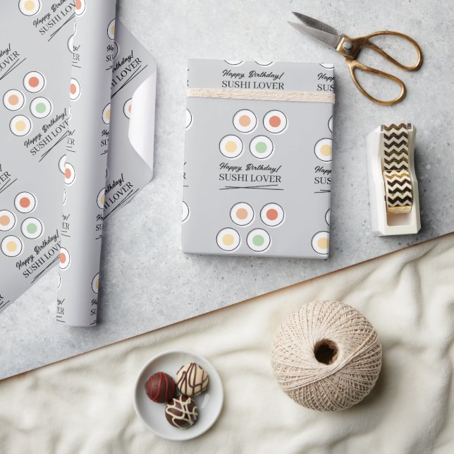 Sushi lover personalised Birthday wrapping paper (Crafts)