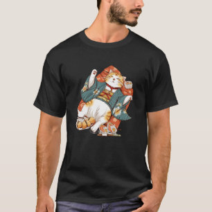 Sushi Lover Vintage Kitten Traditional Japanese Ar T-Shirt