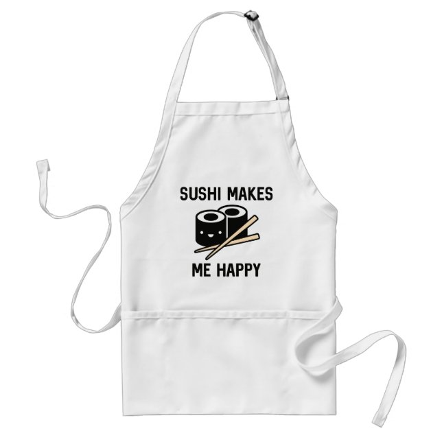 Sushi Makes Me Happy Standard Apron (Front)