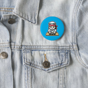 Sushi-Making Cat: Humorous Chef Art 6 Cm Round Badge