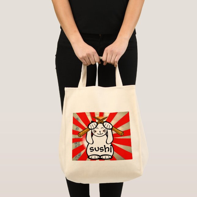 Sushi Maneki Neko Tote Bag (Front (Product))