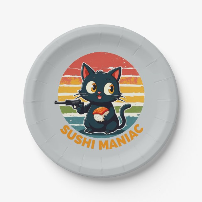 Sushi maniac paper plate (Front)