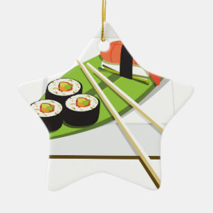 Sushi Meal Ceramic Tree Decoration
