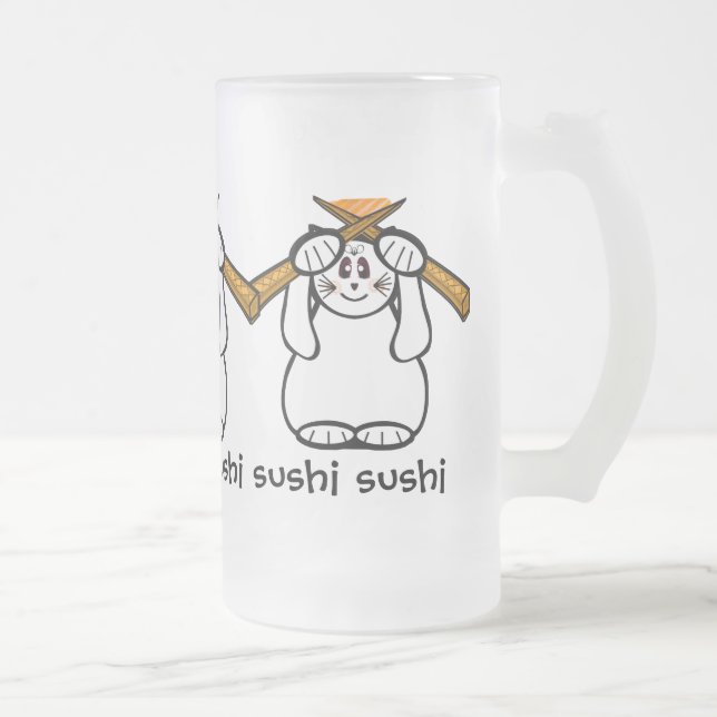 Sushi Mug Lucky Cat- Maneki Neko - Beckoning... - (Right)