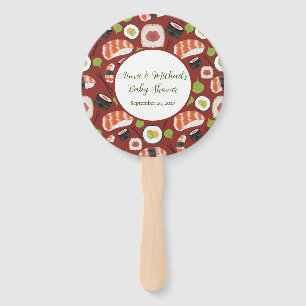 Sushi Neutral Baby Shower Hand Fan