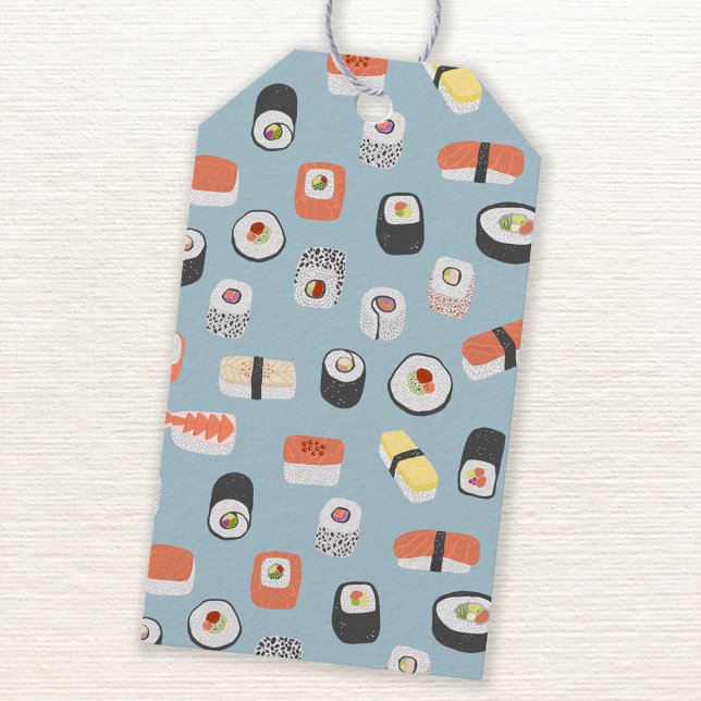 Sushi Nigiri Maki Roll Gift Tags (Japanese sushi fun food themed gift tag)