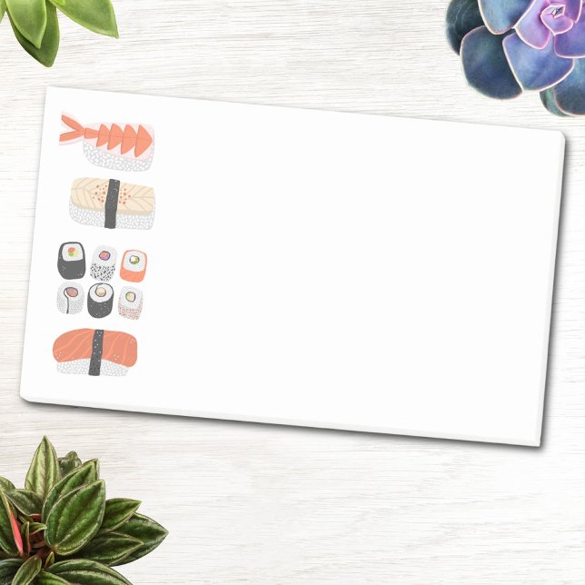 Sushi Nigiri Maki Roll Japanese Food Art Post-it Notes (Fun Japanese sushi post-it sticky notes for cooks and food lovers)