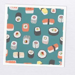 Sushi Nigiri Maki Roll Pattern Napkin