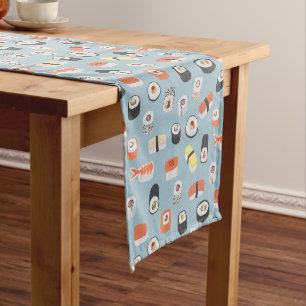 Sushi Nigiri Maki Roll Patterned Short Table Runner