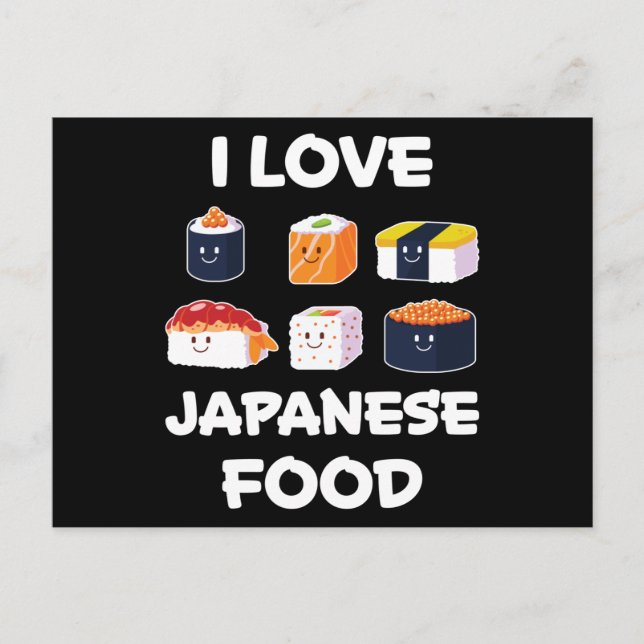 Sushi Noodles Anime Manga Funny Japan Otaku Outfit Postcard (Front)