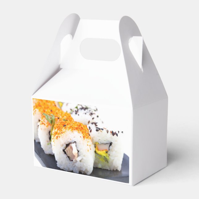 Sushi on a plate favour box (Back Side)