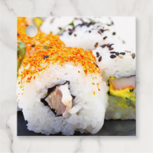 Sushi on a plate favour tags