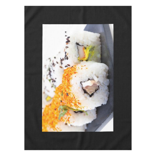 Sushi on a plate tablecloth (Front)