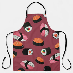 Sushi Onigiri Rolls: Seamless Illustration Apron