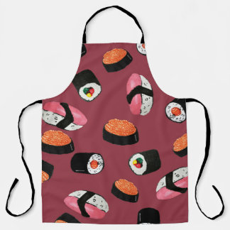 Sushi Onigiri Rolls: Seamless Illustration Apron