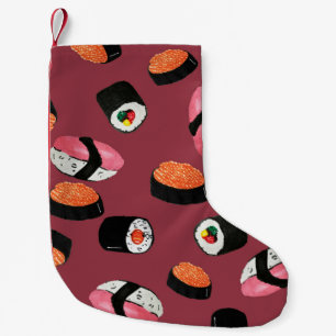 Sushi Onigiri Rolls: Seamless Illustration Small Christmas Stocking