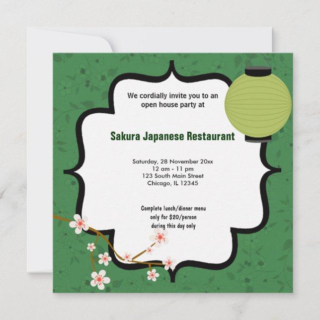 Sushi Open House Invitation (Front)