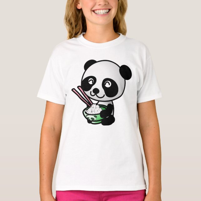SUSHI PANDA BEAR CUTE GIRLS T-SHIRTS (Front)