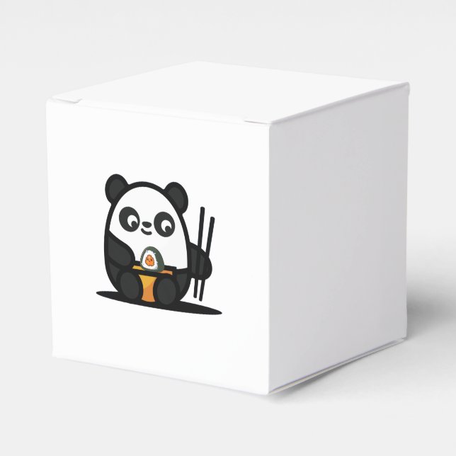 Sushi Panda Paper Favour Box, Take Out 2x2x2.75 Box (Front Side)