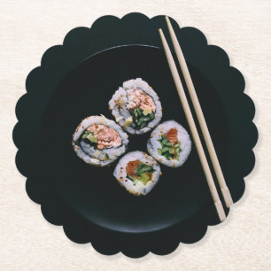 Sushi paper coasters
