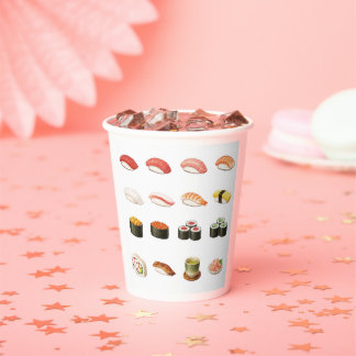 Sushi Paper Cups – Japanese Kanji Design