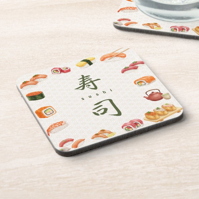 Sushi Party Invitation　寿司 Coaster (Left Side)