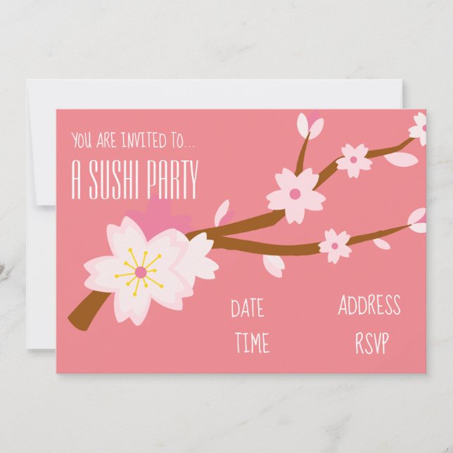 Sushi Party Japanese party Invitation (Front)