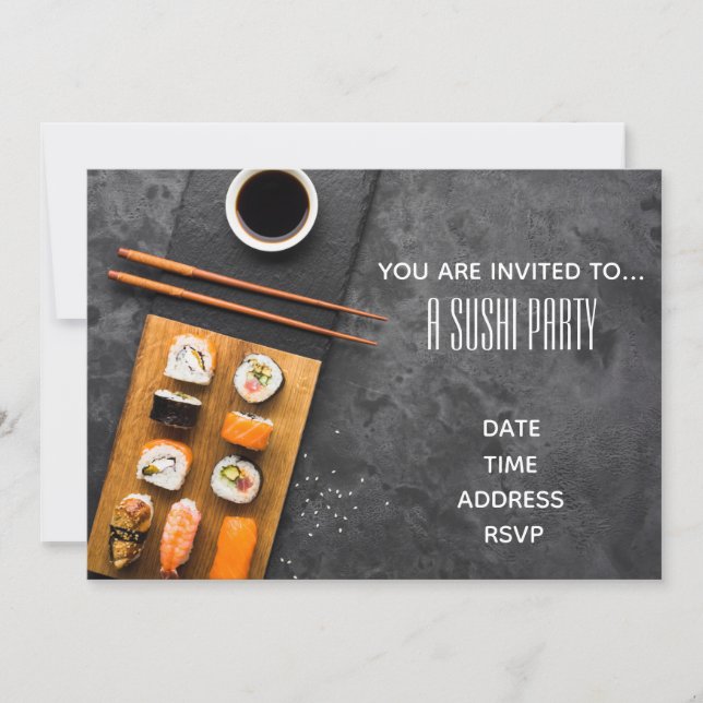 Sushi Party Stylish Japanese party Invitation (Front)