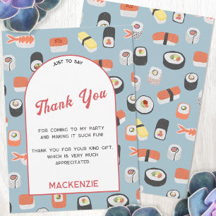 Sushi Party Thank You Card