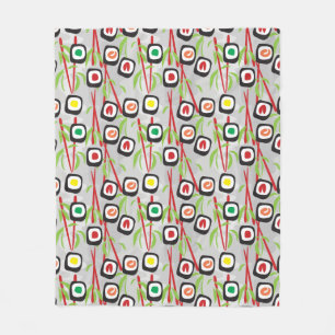 Sushi Pattern Fleece Blanket
