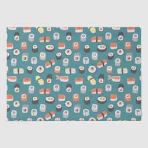 Sushi Pattern Teal Green Tissue Paper
