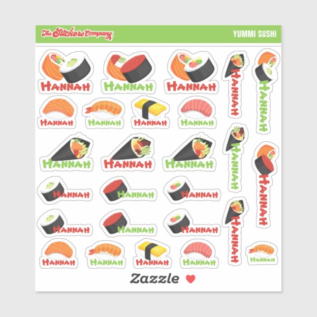 Sushi Personalised Name Labels | School (Sheet)