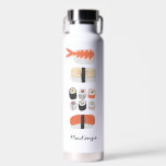 Sushi Personalised Water Bottle<br><div class="desc">A fun sushi food art design for those who love Japanese cuisine.  Original art by Nic Squirrell. Change or remove the name to personalise.</div>