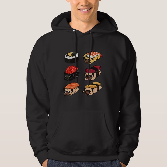 Sushi Pug Funny by Huebucket Classic T-Shirt 106 Hoodie (Front)
